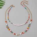 European and American handwoven rice bead multilayer necklace creative pearl pendant jewelrypicture7