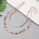 European and American handwoven rice bead multilayer necklace creative pearl pendant jewelrypicture8