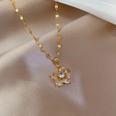 Microinlaid copper plated snowflake zircon necklace clavicle chain titanium steel chainpicture5