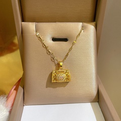 new micro-inlaid perfume bag necklace high-level sense of exquisite clavicle chain