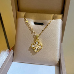 four leaf zircon necklace niche pendant fashion new clavicle chain