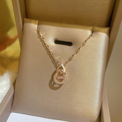 simple gourd auspicious fashion clavicle chain copper micro inlaid rhinestone necklace