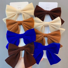 blue velvet bow hairpin female side bangs hairpin top clip accessories