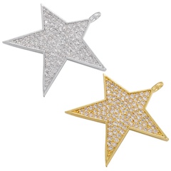new micro-inlaid zircon five-pointed star pendant diy jewelry accessories