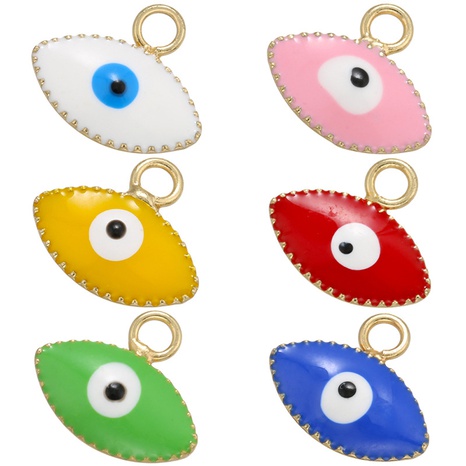 Color dripping oil small pendant eyeball eye-shaped pendant DIY jewelry accessories's discount tags