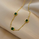 emerald zircon necklace titanium steel simple temperament clavicle chainpicture6