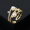 European and American fashion copperplated goldplated microinlaid zircon eyes pearl ringpicture13