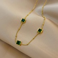 emerald zircon necklace titanium steel simple temperament clavicle chainpicture10