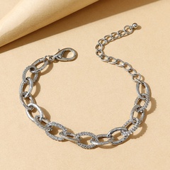 Korean creative rhinestone simple versatile silver bracelet