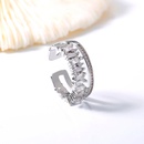 Personality double layer light luxury zircon index finger ring trend copper ring femalepicture7