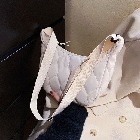 solid color fold shoulder strap down cotton rhombus soft large capacity cloud bag NHJZ516439's discount tags