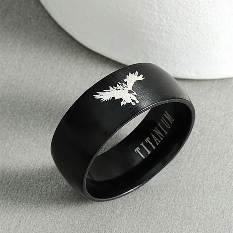 316 titanium steel flying eagle pattern men's ring's discount tags