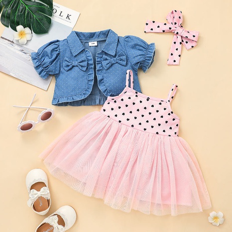 new suspender skirt suit European and American children's jacket dress two-piece wholesale's discount tags