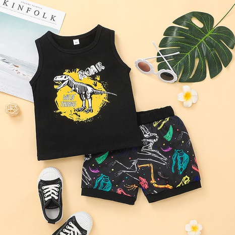 children's cartoon tank top shorts two-piece clothes casual boys sportswear pants suit's discount tags
