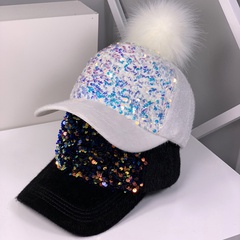 Hat women's fall and winter lamb plush baseball caps warm and fashionable winter women's cap