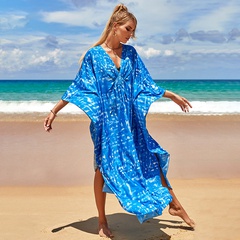 Nouveau style jupe de plage lâche grande taille robe vacances à la mer crème solaire jupe longue chemisier