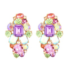 fashion geometric full diamond luxury fashion earrings