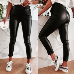new style temperament European and American fashion PU leather pants