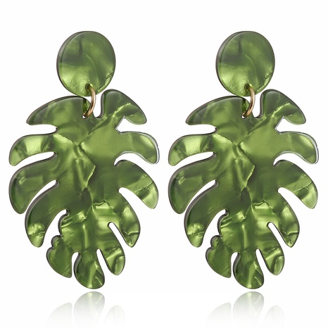 European and American tree leaf-shaped acrylic acetate earrings wholesale's discount tags