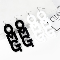 European and American exaggerated acrylic English letters fashion earrings