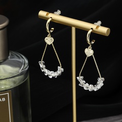 Simple and versatile temperament fashion heart shape water drop shape earrings