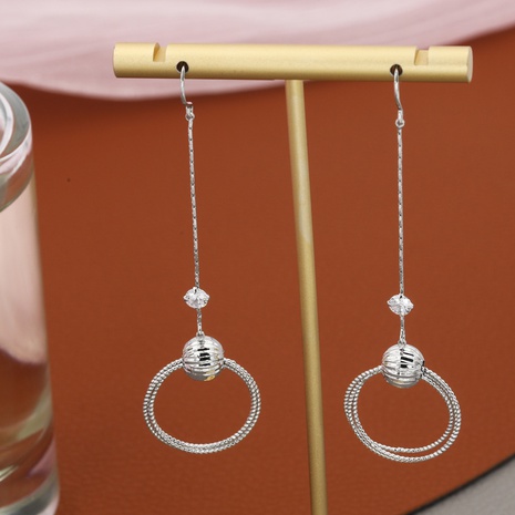 Simple and versatile temperament fashion round long earrings's discount tags
