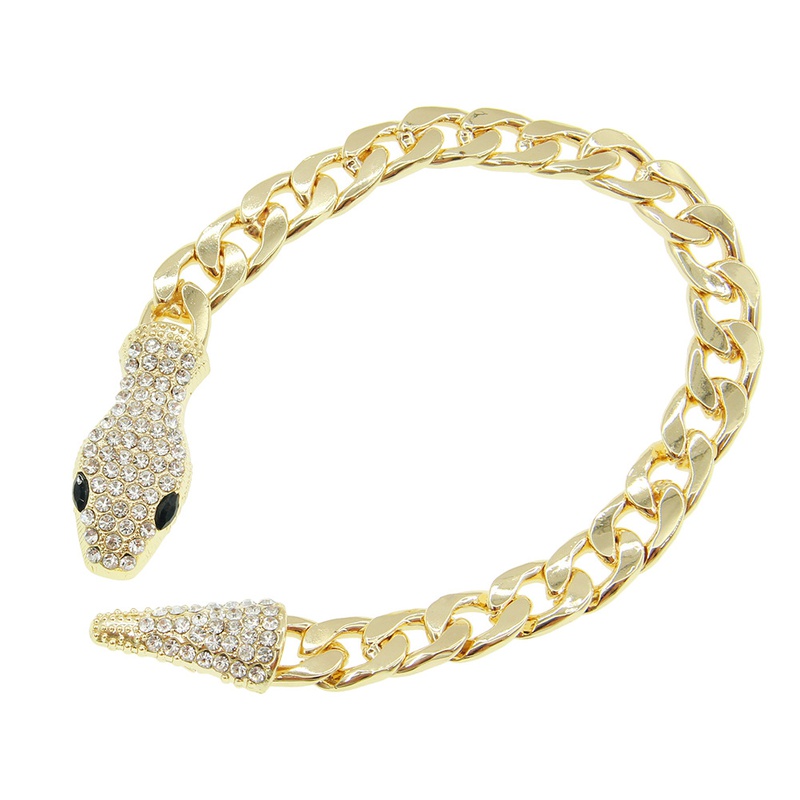 Bracelet en alliage d39aimant  tte de serpent en diamant cratif de mode