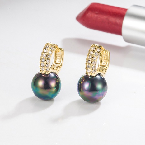 retro micro diamonds colorful pearl copper earrings's discount tags