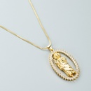 collar con colgante de estrella de seis puntas sacerdote con microincrustaciones de circonio baado en oro de cobrepicture9