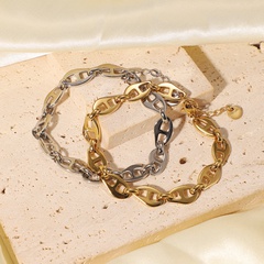 Fashion stainless steel golden color word chain bracelet