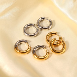 simple 18k goldplated stainless steel jewelry gold and silver hoop earrings jewelrypicture10