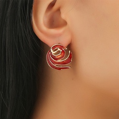 Korean dripping oil earrings Fashion spiral flame-shaped earrings