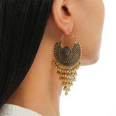 Bohemian ethnic style retro geometric long tassel earrings