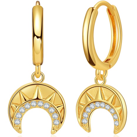 European and American crescent inlaid zircon copper earrings  NHBD518415's discount tags