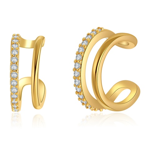 copper ear bone clip hollow design white zircon earrings wholesale's discount tags