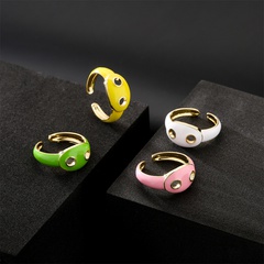 European and American hot-selling new golden personality dripping oil pig nose shape open ring