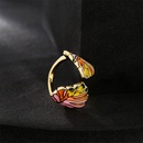 European and American hot sale fashion color dripping oil ring copper plated gold open design ringpicture11