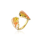European and American hot sale fashion color dripping oil ring copper plated gold open design ringpicture12