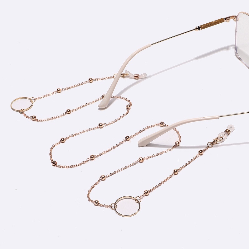fashion simple golden rhombus geometric color retaining bead glasses rope glasses chain