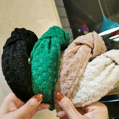 fashion woolen solid color knotted hairband wholesale