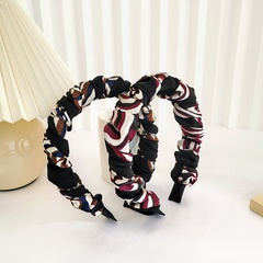 Autumn and winter fashion printed fabric fold headband
