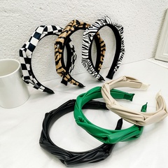 autumn PU leather stripe print headband wholesale