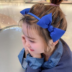 Cute Klein blue solid color fabric bow headband