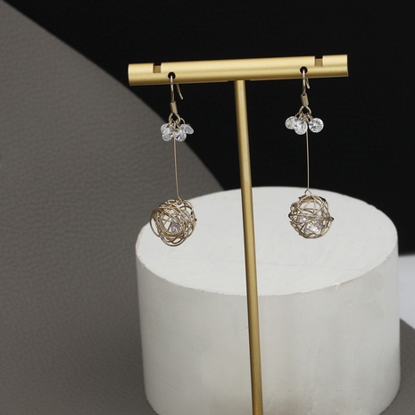 Fashionable temperament all-match thin ball shape pendant earrings's discount tags