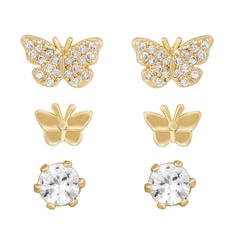 fashion butterfly earrings set copper zircon earrings wholesale