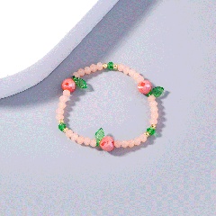 Cute Crystal Fruit Beaded Elastic Bracelet Color Girl Fruit Series Bracelet