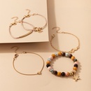 Fashion imitation jade and beaded starfish fivelayer bracelet bow knot love geometric alloy bracelet setpicture8