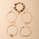 Fashion imitation jade and beaded starfish fivelayer bracelet bow knot love geometric alloy bracelet setpicture9