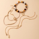 Fashion imitation jade and beaded starfish fivelayer bracelet bow knot love geometric alloy bracelet setpicture10