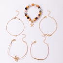 Fashion imitation jade and beaded starfish fivelayer bracelet bow knot love geometric alloy bracelet setpicture11
